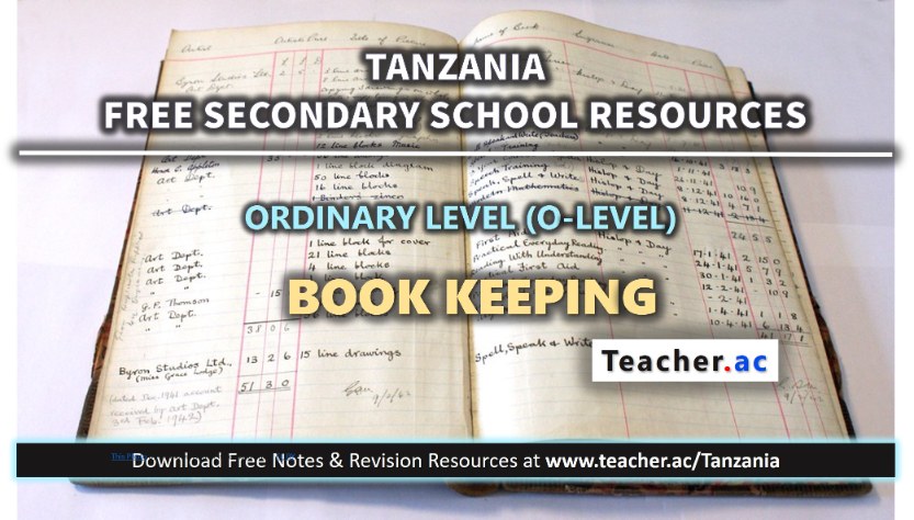 O Level  Book Keeping Form 1 2 3 4 Notes